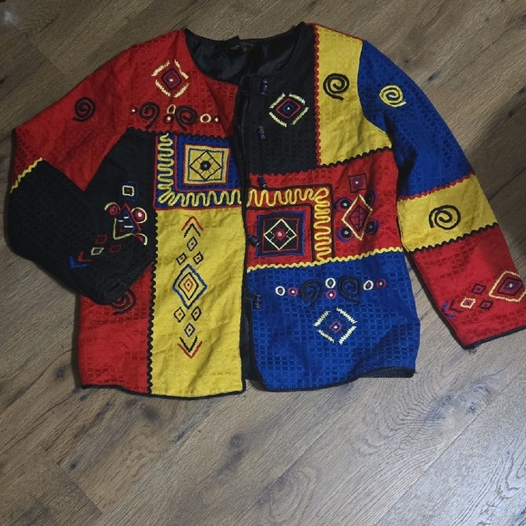 Colorful Geometric Women's Jacket - Picture 1 of 4